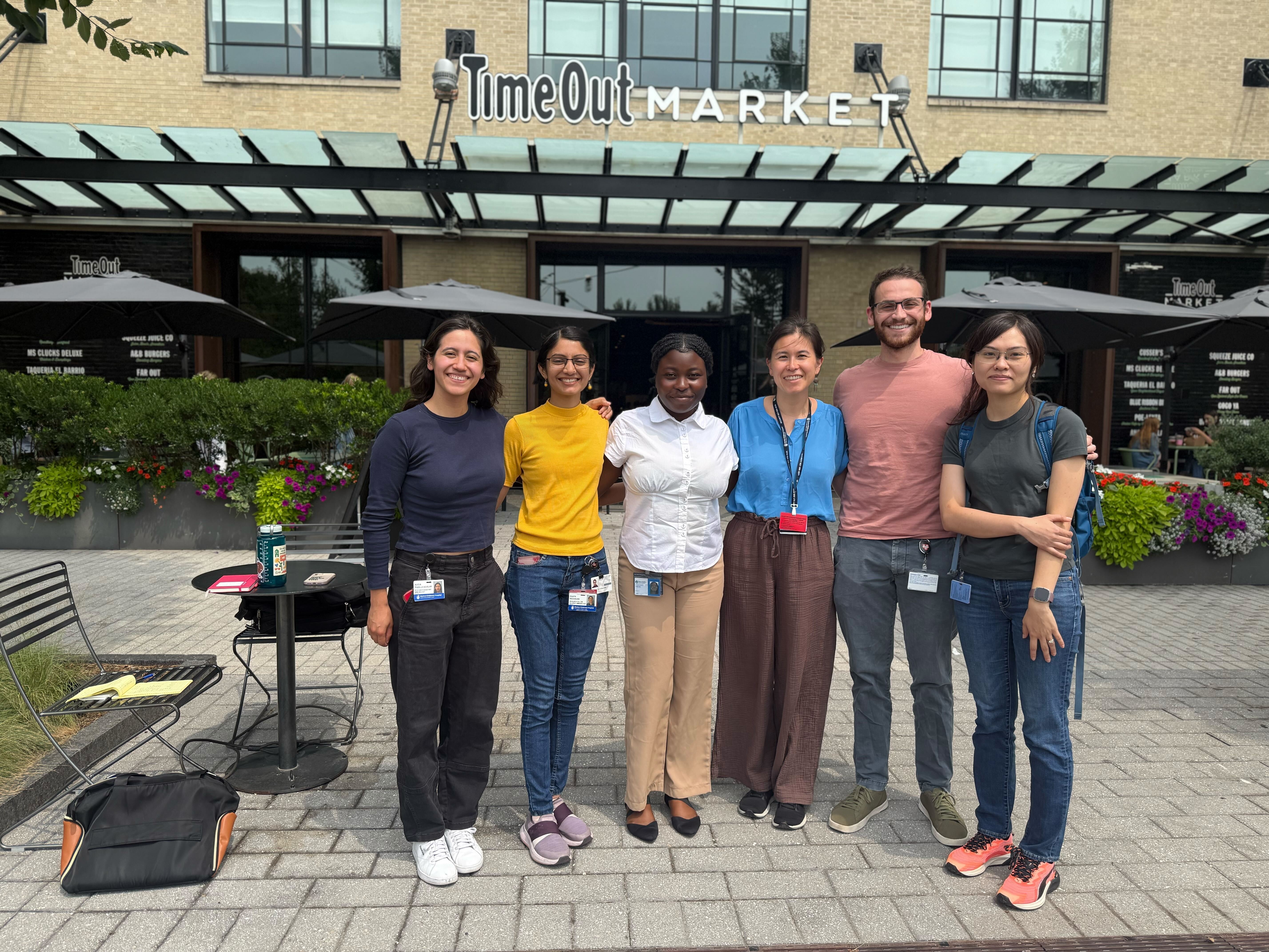 Lab lunch at TimeOut Market to celebrate Ebube's successful CURE program internship and Ben joining the lab! 